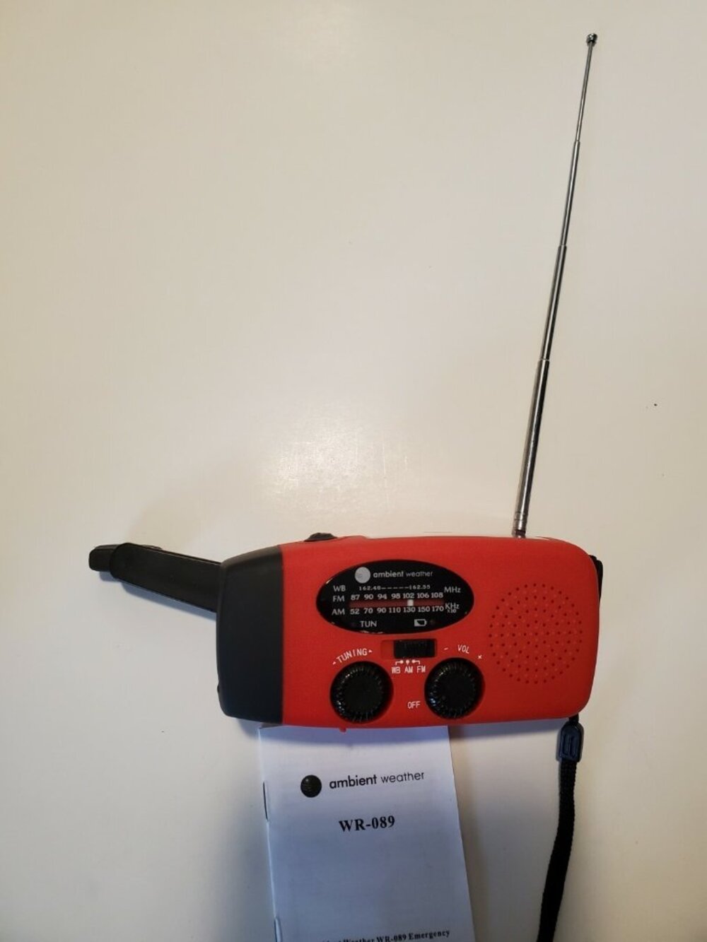 Weather Radio WR-089 by Ambient Hand Crank and Solar